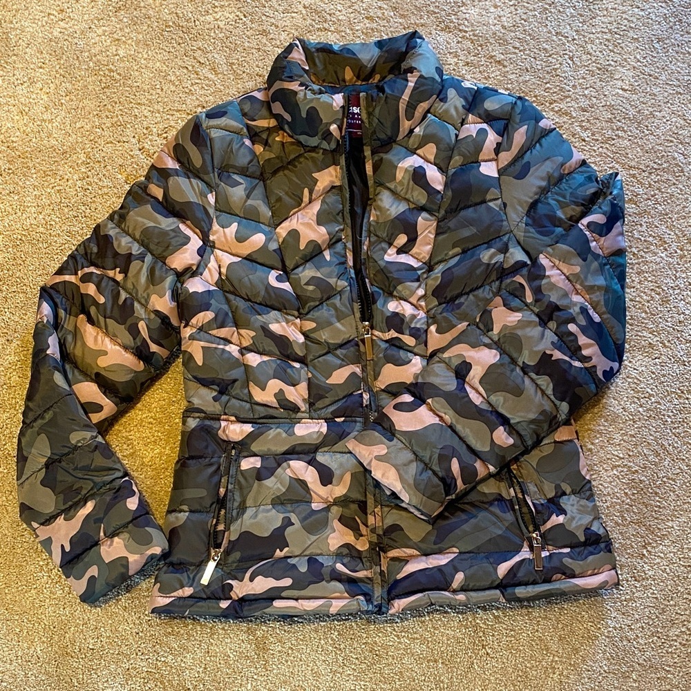 Ci Sono Camo Quilted Puffer Zip Up Jacket Size Medium